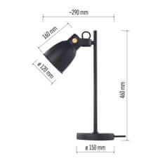 Emos Černá stolní lampa pro žárovku E27 Z7621B