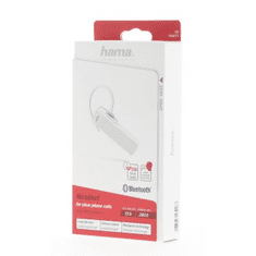 Hama MyVoice1500, mono Bluetooth headset, pro 2 zařízení, hlasový asistent (Siri, Google), bílý