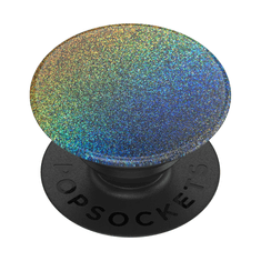 PopSockets PopGrip Gen.2, Midnight Flare, stříbrnošedý s třpytkami, holografický duhový efekt