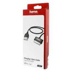 Hama MFI USB 2.0 kabel pro Apple, 30pinový, 1 m, černý