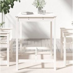 Greatstore Zahradní stůl bílý 121 x 82,5 x 110 cm masivní borové dřevo