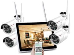 KAMERAK.cz Bezdrátový 4 kamerový set WiFi IP PRO WIP4-152B 13"LCD, 3MPx, CZ menu