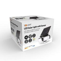 Solight Solight LED solární osvětlení se senzorem, 8W, 600lm, Li-on, černá WO772