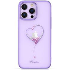 Kingxbar Wish Series silikonové pouzdro s original Swarovski crystals na iPhone 14 PRO MAX 6.7" Purple