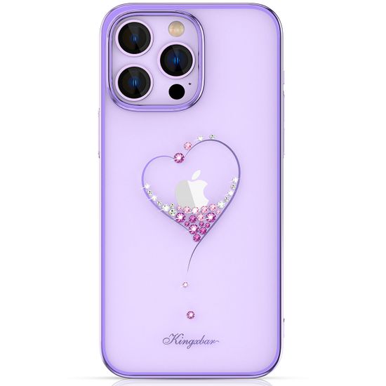 Kingxbar Wish Series silikonové pouzdro s original Swarovski crystals na iPhone 14 PRO 6.1" Purple