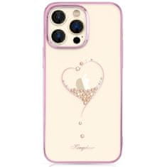 Kingxbar Wish Series silikonové pouzdro s original Swarovski crystals na iPhone 14 PLUS 6.7" Pink