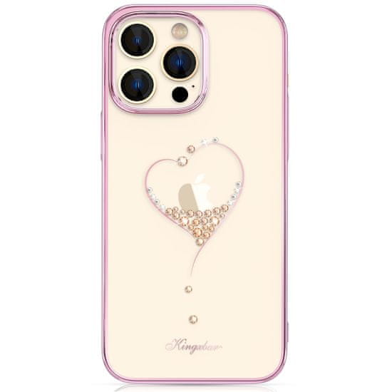 Kingxbar Wish Series silikonové pouzdro s original Swarovski crystals na iPhone 14 PRO MAX 6.7" Pink