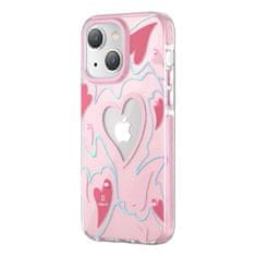 Kingxbar Heart Star Series silikonové pouzdro na iPhone 14 PLUS 6.7" Pink heart