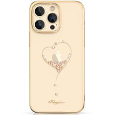 Kingxbar Wish Series silikonové pouzdro s original Swarovski crystals na iPhone 14 PRO 6.1" Gold