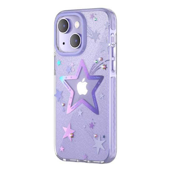 Kingxbar Heart Star Series silikonové pouzdro na iPhone 14 PLUS 6.7" Purple star