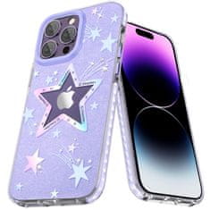 Kingxbar Heart Star Series silikonové pouzdro na iPhone 14 PLUS 6.7" Purple star