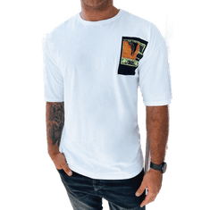 Dstreet Pánské tričko s potiskem RISA bílé rx5301 XL