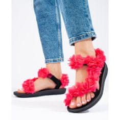 Dámské voňavé sandály na suchý zip fuchsiové barvy velikost 39
