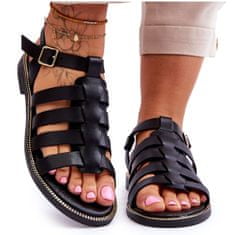 Kožené sandály bez ramínek Black velikost 38