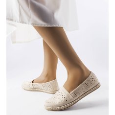 Béžové ažurové espadrilky velikost 38