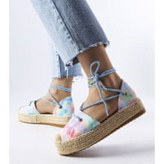 Modré espadrilky na platformě velikost 38