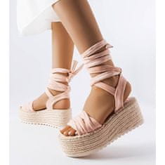 Růžové espadrilky Loiseau na platformě velikost 40