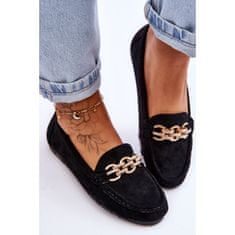 Dámské semišové mokasíny Slip-on Black velikost 39