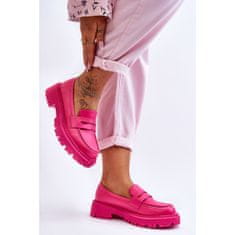 Kožené mokasíny Slip-on Platform Pink velikost 40