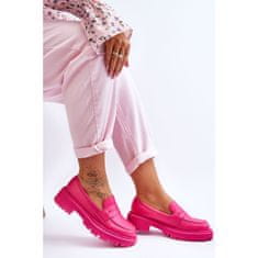 Kožené mokasíny Slip-on Platform Pink velikost 40