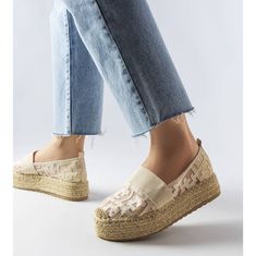 Béžové espadrilky ze síťoviny velikost 40