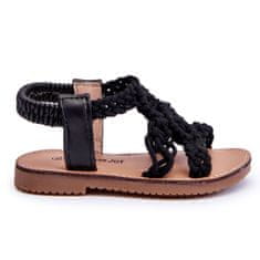 Dětské pletené sandály Slip-on Black velikost 20