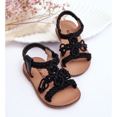 Dětské pletené sandály Slip-on Black velikost 31
