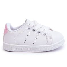 Dětská sportovní obuv bílo-růžová lesklá velikost 21