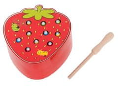 KIK Magnetická dřevěná housenka z jahod