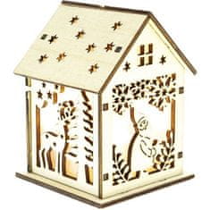 Retlux RXL 333 Vánoční dekorace - domeček s jelenem a skřítkem 1LED, teplá bílá 50003928