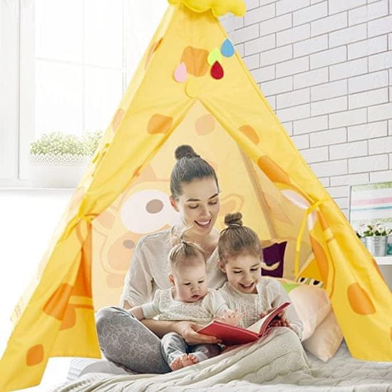 Sobex teepee dětský stan s matrací - Žirafa - Dětský stan teepee