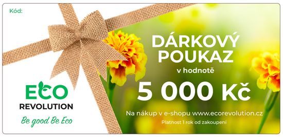 EcoRevolution Dárkový poukaz EcoRevolution - 5 000 Kč Varianta poukazu: Elektronický poukaz