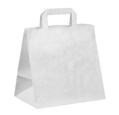 EcoRevolution Papírová taška s plochým uchem 260+170x250 mm bílá 25 ks