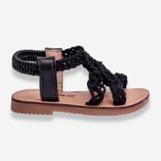 Dětské pletené sandály Slip-on Black velikost 20