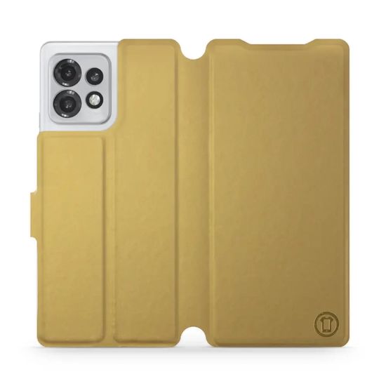 Mobiwear Flip pouzdro na mobil Motorola Edge 40 Pro - C_GOS Gold&Gray