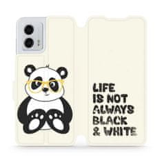 Mobiwear Flip pouzdro na mobil Motorola Moto G53 5G - M041S Panda - life is not