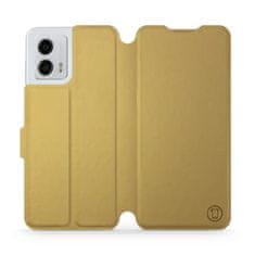 Mobiwear Flip pouzdro na mobil Motorola Moto G53 5G - C_GOS Gold&Gray