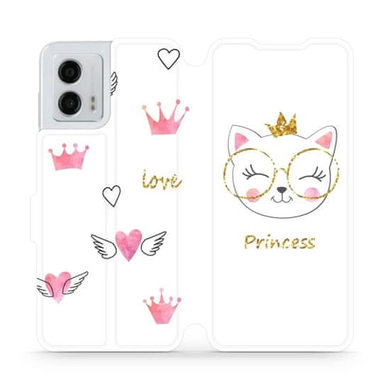 Mobiwear Flip pouzdro na mobil Motorola Moto G53 5G - MH03S Kočička princess