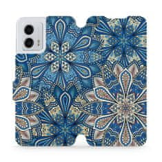 Mobiwear Flip pouzdro na mobil Motorola Moto G53 5G - V108P Modré mandala květy