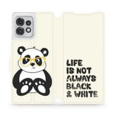 Mobiwear Flip pouzdro na mobil Motorola Edge 40 Pro - M041S Panda - life is not