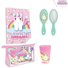 KIDS LICENSING Dětský cestovní kosmetický set (kartáč, sklenice, ručník) UNICORN, KL10522