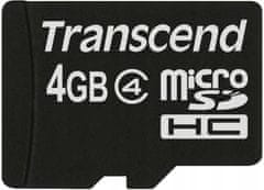 Transcend Paměťová karta microSDHC 4GB + SD adaptér