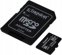 Kingston Paměťová karta microSDHC 32GB + adaptér