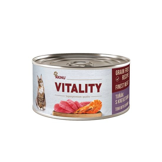 Akinu VITALITY tuňák s krevetami pro kočky 70 g