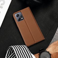 Dux Ducis Skin X2 knížkové pouzdro na Xiaomi Redmi Note 12 5G/POCO X5 5G Brown