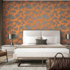 Petromila DUTCH WALLCOVERINGS Tapeta borovice modrá a oranžová