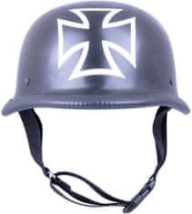 Sodager Retro otevřená moto helma Iron Cross (Velikost: L (59-60))