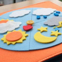 Montessori interaktivní 3D senzorická knížka pro děti: z bavlny a měkké plsti pro učení a zábavu - měkká a odolná, ideální na dlouhé cesty a do čekáren