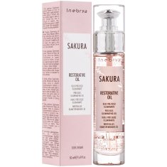 Inebrya Sakura Restorative Oil - Posilující olej na vlasy, Poskytuje okamžitý rozjasňující efekt, 50ml