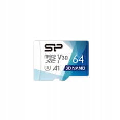 Silicon Power Paměťová karta Superior Pro V30 64GB U3 + adaptér